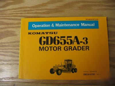 Komatsu GD655A-3 motor grader operators manual