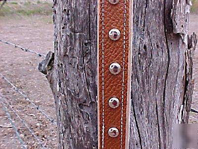Rustic brown leather boer goat collar 4-h ffa