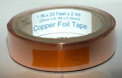 1 in x 20FEET x 2MIL (25MMX6.1MX.05MM) copper foil tape