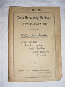 1938 mccormick deering grain harvesting machines manual
