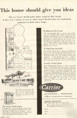 Carrier air conditioning roy carroll syracuse ad 1952