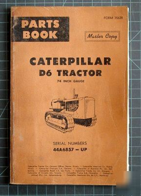Cat caterpillar D6 dozer crawler tractor parts manual d