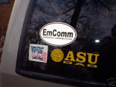 Emcomm emergency communications windshield decal