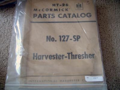Ih mccormick no 127-sp harvester-thresher parts catalog