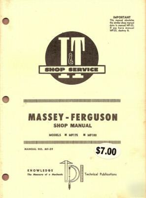 Massey- ferguson MF175 MF180 shop manual