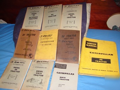 Vintage caterpillar tractor manual 10 different guides