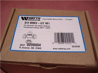 Watts 3/4 mmv-ut M1 thermostatic mixing valve hot water