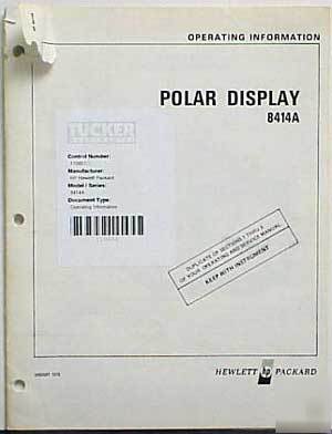 Agilent hp 8414A polar display oper. information