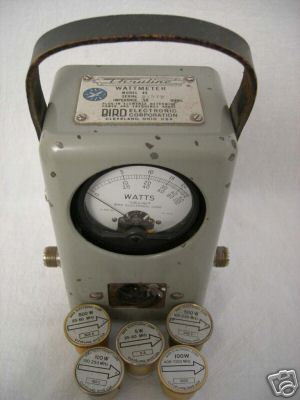 Bird thruline model 43 wattmeter w/5 plug in elements