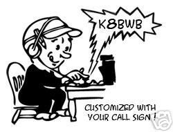 Customized call sign ham radio graphic retro decal