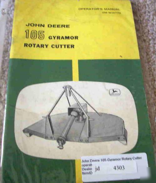 John deere 105 gyramor rotary cutter operators manual