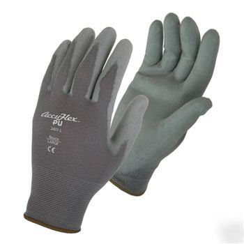 Pu (polyurethane) coated palm nylon knit gloves - l