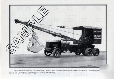 Universal truck crane 1920S print, hendrickson carrier