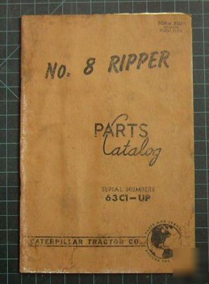 Cat caterpillar no 8 ripper parts manual book catalog