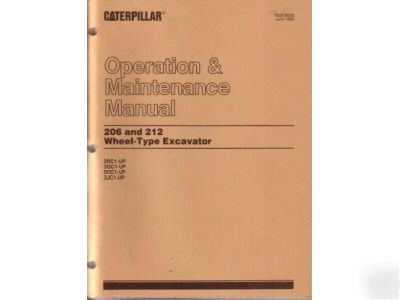 Caterpillar cat 206 212 excavator manual