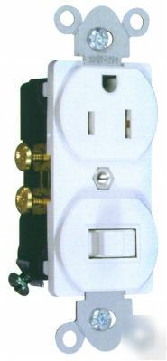 Combination single pole toggle switch & receptacle plug