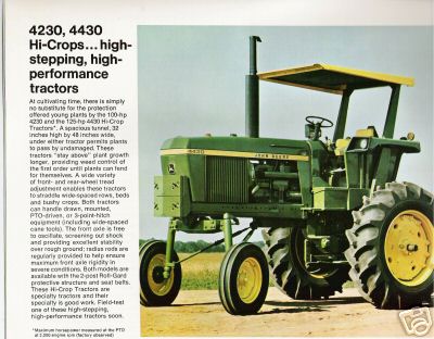 John deere 4030-4630 tractor sales literature 1972