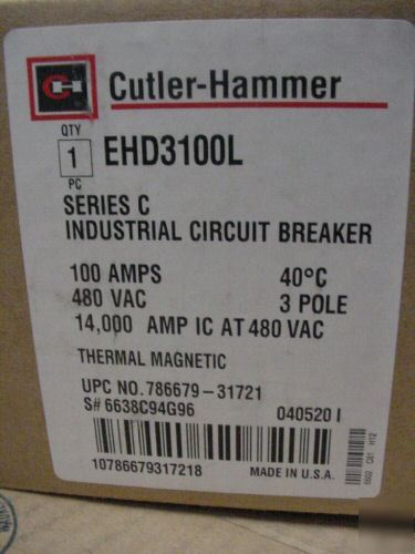 New cutler hammer EHD3100 circuit breaker. in box 