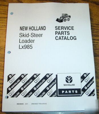 New holland LX985 skid steer loader parts catalog book