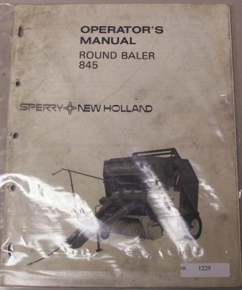 New sperry holland 845 round baler operators manual