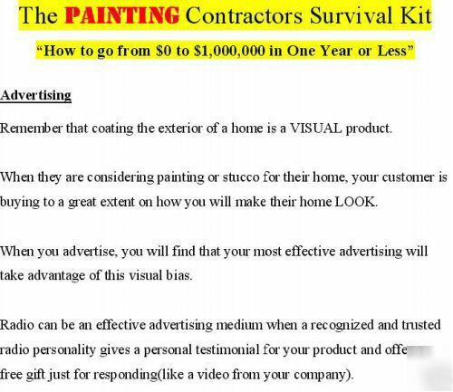 Painting contractors survival kit on cd-rom