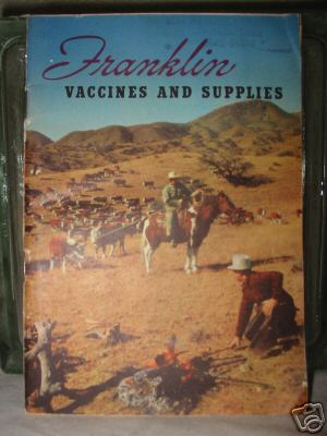 Vintage franklin vaccines and supplies booklet/catalog 