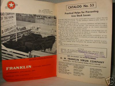 Vintage franklin vaccines and supplies booklet/catalog 