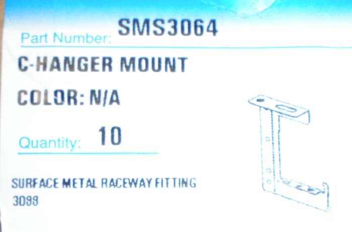 Wiremold SMS3064 c hanger mount - 3000 series 10 pack