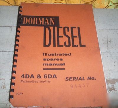 1968 dorman diesel 4DA 6DA factory parts book