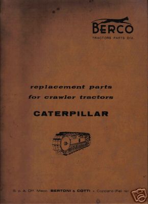 Caterpillar crawler tractor running gear parts book
