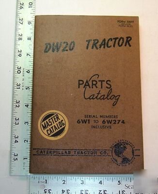 Caterpillar parts book - DW20 tractor - 1957