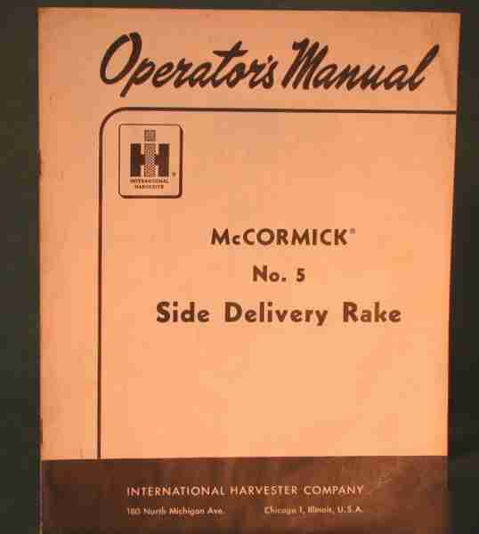 Mccormick manual-no. 5 side delivery rake