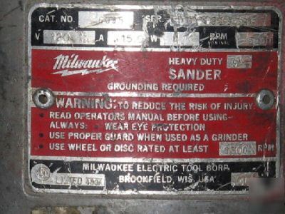 Milwaukee heavy duty sander #6095 9