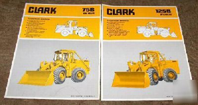 2 vint clark michigan tractor shovel brochures 75B+125B