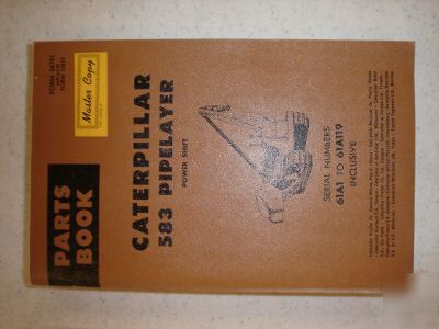 Caterpillar 583 pipelayer parts book manual
