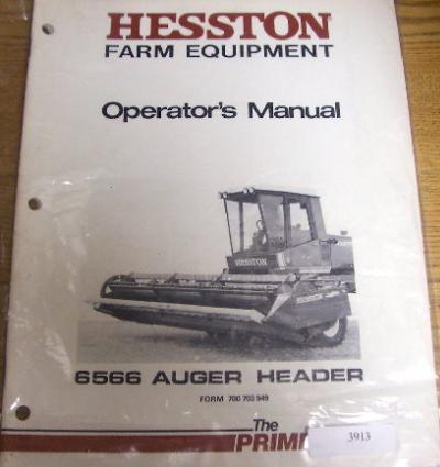 Hesston 6566 auger header operators manual