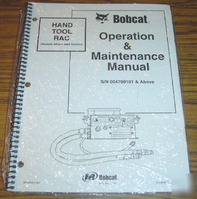 New bobcat hand tool rac operator's manual 