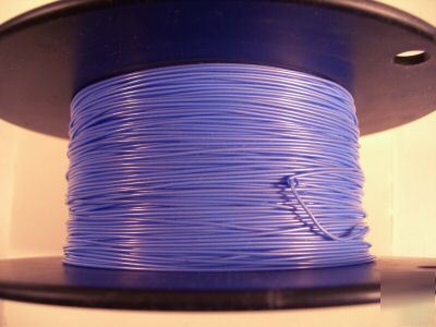 Teflon silverplated 24 awg wire solid 1000 ft blue