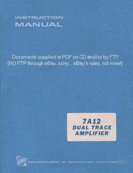 Tek 7A12 svc/ops manual in dual resolutions free ship