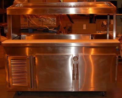 Custom 2-dr. refrigerated prep table, 66