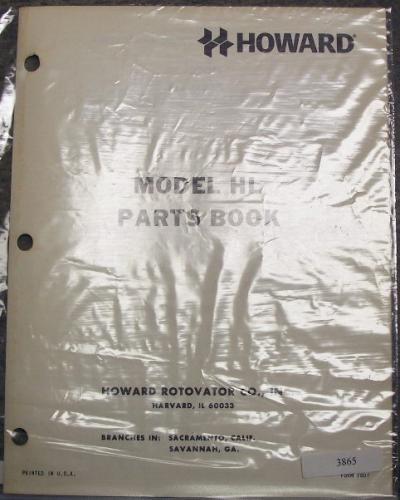 Howard model hl rotavator parts manual