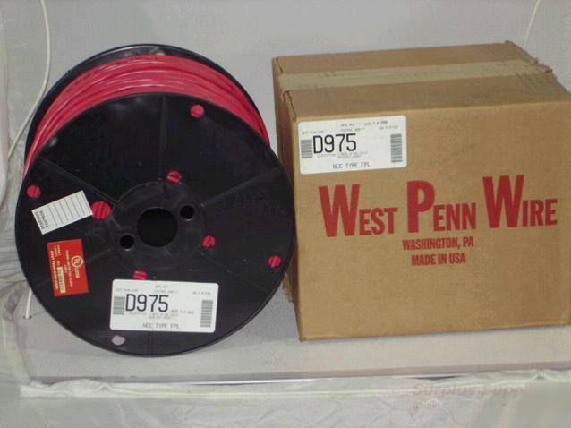 West D975 penn 1 pair 18 awg solid wire red