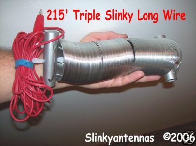 215' triple slinky am-fm, shortwave ,cb, ham long wire 