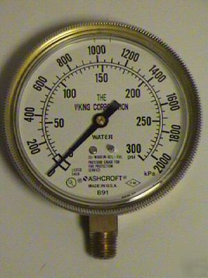 Ashcroft 300 psi water pressure gauge fire protection