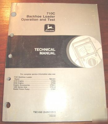 John deere 710C backhoe op & test technical manual jd
