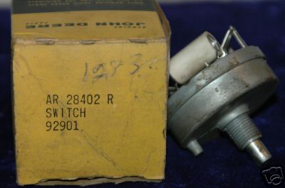 Nos john deere switch in box, vintage,# 92901 tractor