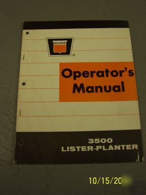 Oliver tractor imp. parts catalog manual lister planter