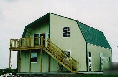 Steel building, 2 story home, gambrel roof, 1800 sq ft
