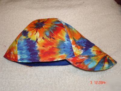 Welding cap beanie style reversible - tie dye