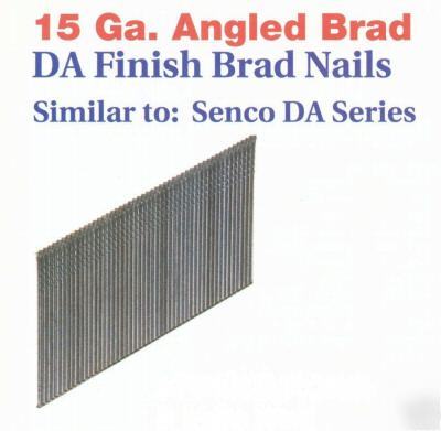 15 gauge, angled brads, .072 x 1-3/4 inch.